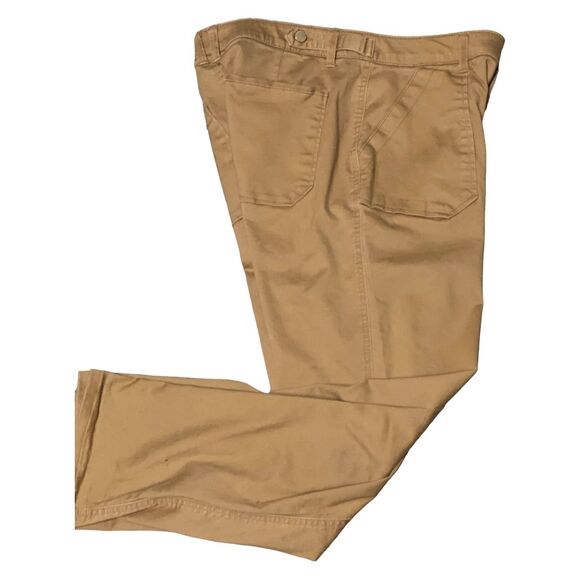 Democracy"Ab Technology" English Khaki Clay Cropped Cuffed Stretchy Pants Size 8 - Picture 3 of 11